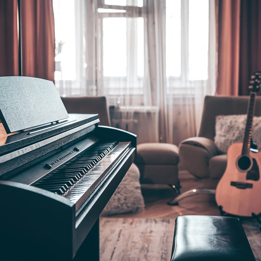 electronic piano in the interior of the room on a room