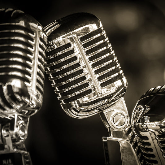 3 retro microphones