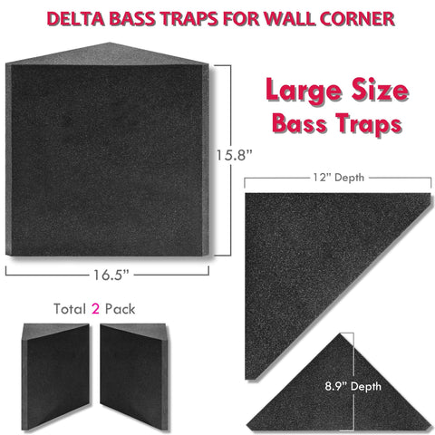 Foroomaco Delta bass traps dimension detail Foroomaco Delta bass traps dimension detail