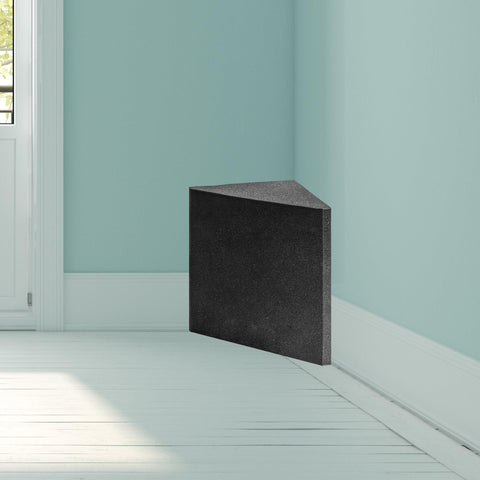 Foroomaco delta bass trap installed on wal corner Foroomaco delta bass trap installed on wal corner