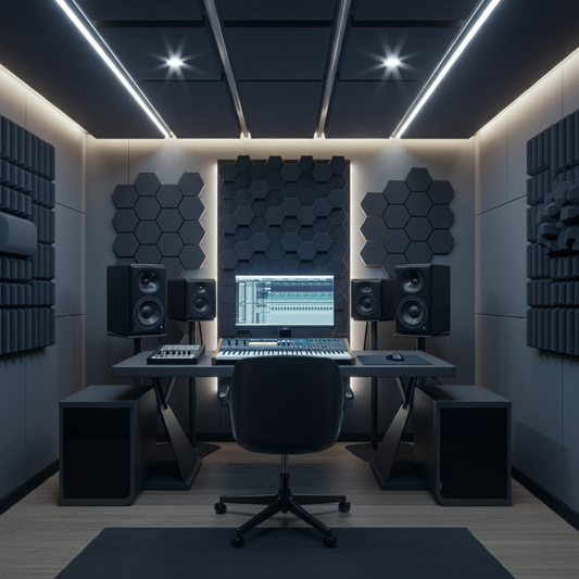 futuristic bright home studio soundproofing