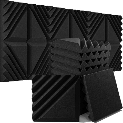 12 pack Half-Slash Style acoustic foam panels for walls