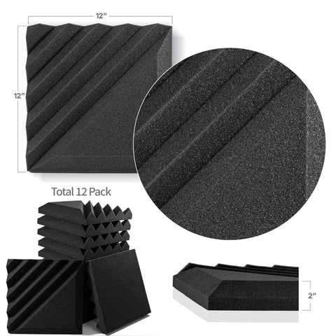 Foroomaco Half-Slash Acoustic foam panels dimensions