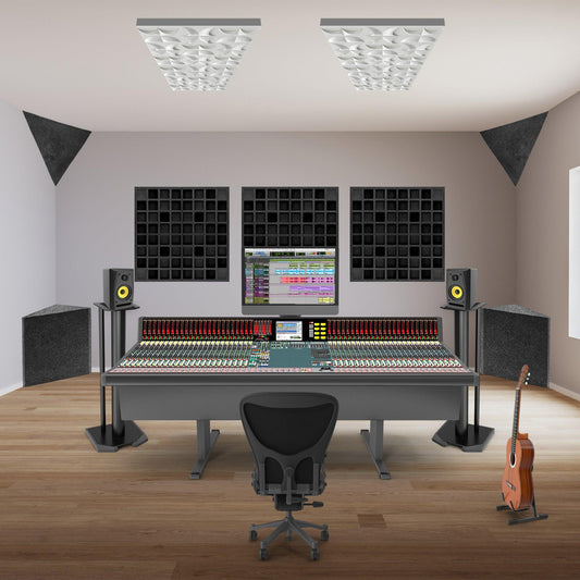 Rear Wall Acoustic Treatment Kit - Black EVA Sound Diffuser Panel
