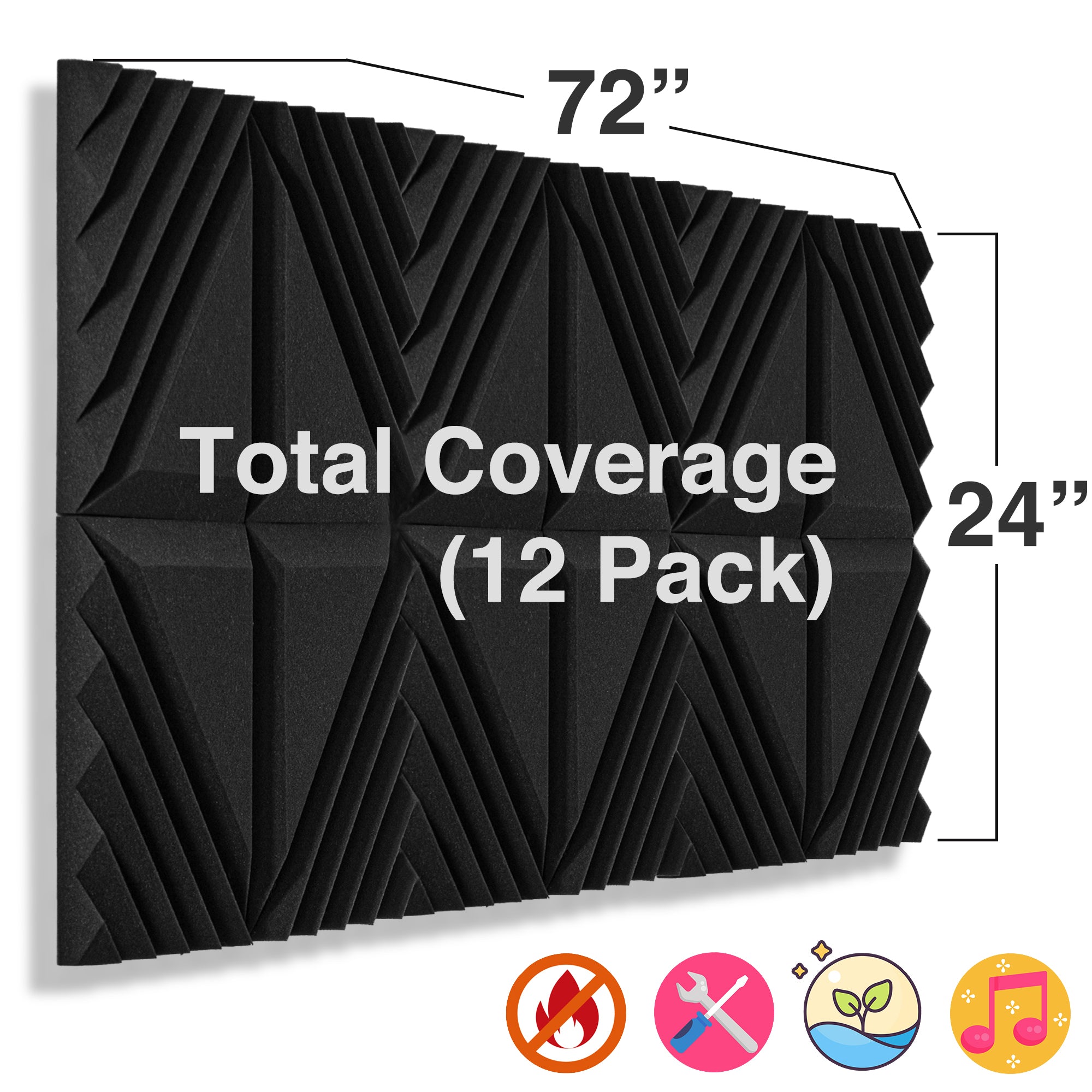 Foroomaco Half-slash Style acoustic foam panels total coverage