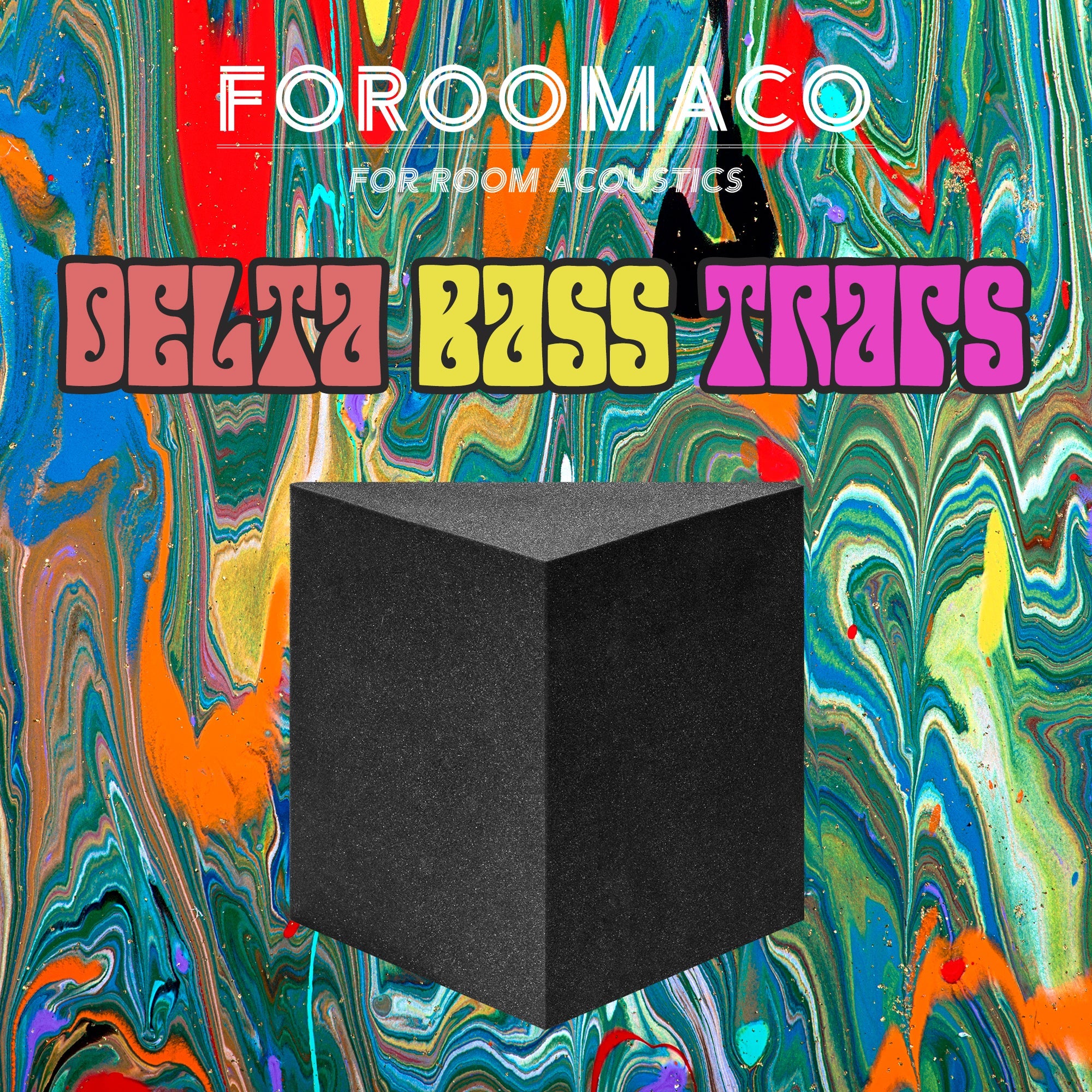 Foroomaco Delta bass traps 60s style vintage psychedelic style poster