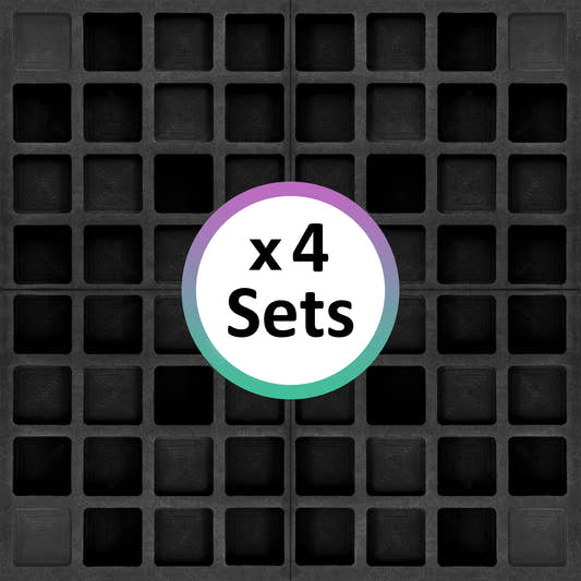 Black Waffle Acoustic Diffuser Bundle 4 Sets - QRD Style Wall Kit