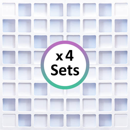 White Waffle Acoustic Diffuser Bundle 4 Sets - QRD Style Project Kit