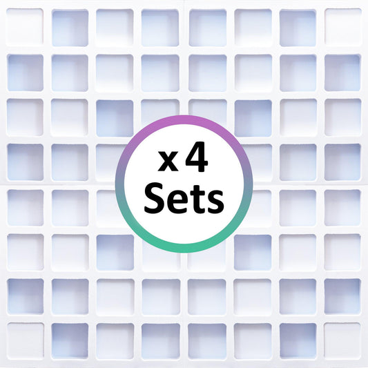 White Waffle Acoustic Diffuser Bundle 4 Sets - QRD Style Project Kit